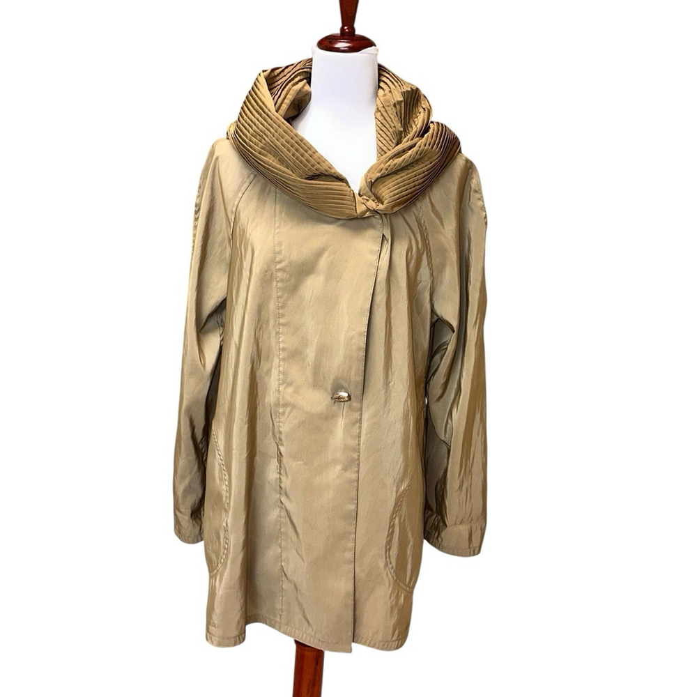 Mycra Pac Reversible Chartreuse Donatella Short Travel Raincoat Size 0-P Hooded